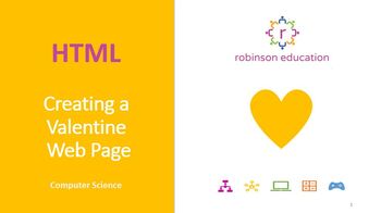 Preview of Valentine's Day HTML Web Page Build for Beginners