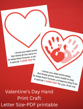 Preview of Valentine's Day Handprint Craft