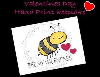 Preview of Valentine's Day Handprint Craft Printable