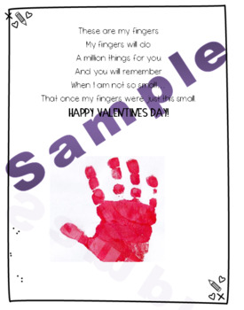 Preview of Valentine's Day Handprint Poem