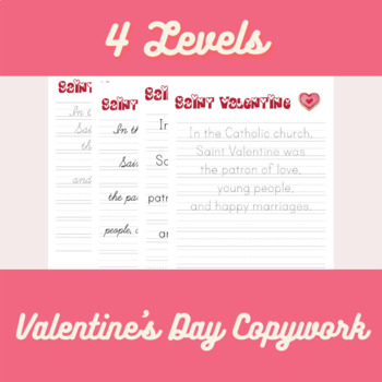 Preview of Valentine's Day Handwriting, Copy Work, Printing and Cursive, K-6th Grade