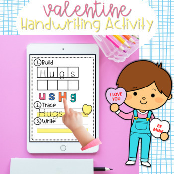 Preview of Valentine's Day Handwriting Teletherapy Distance Learning