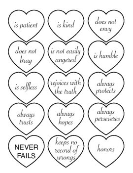 Valentine's Day Hanging Heart Craft: Love is... 1 Corinthians 13