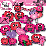 Warm Fuzzy Monsters Clipart Valentine's Day