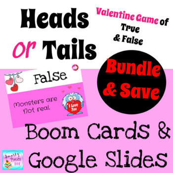 Preview of Valentine's Day Heads or Tails Digital and Google Slides™ Game