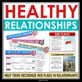Healthy Relationships SEL Lesson & Red Flags Reading Activity