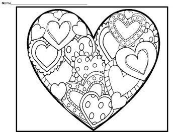 Valentine's Day Heart Art for Fifth Grade by A Plus Academics | TpT