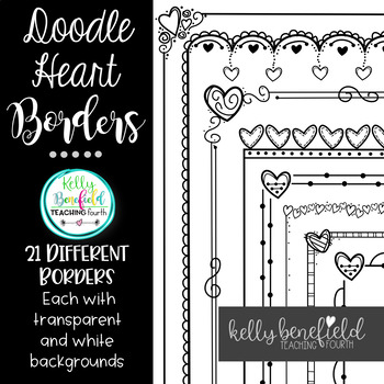 Preview of Valentine's Day Heart Borders 2 Clipart by Kelly Benefield