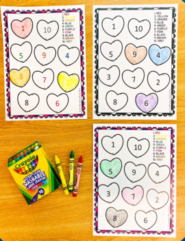 Valentine's Day Heart Color By Number by The Alternative Way to Pre-K