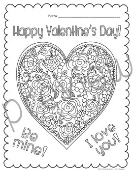 Valentine's Day Heart Coloring Pages by Pre-K Tweets | TpT