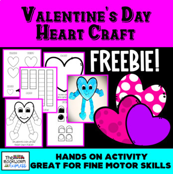 Valentine's Day Heart Craft Activity FREEBIE by Bookworm Express Dual