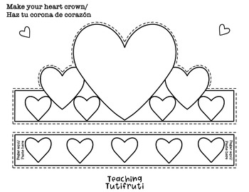 Preview of Valentine's Day Heart Crown / Corona de Corazón {By Teaching Tutifruti}
