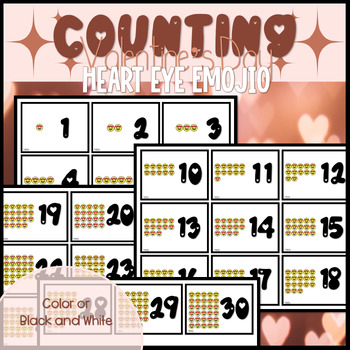 Preview of Valentine's Day| Heart Eye Smileys | Counting 1-30| Base Ten