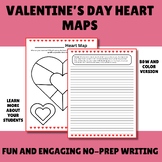 Valentine's Day Heart Map SEL Writing Activity - Grades 4-12