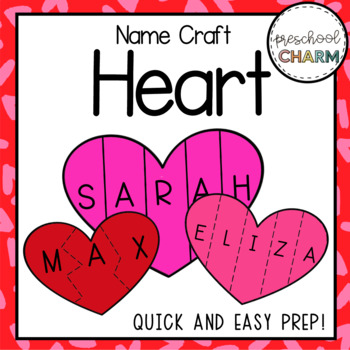 Preview of Valentine's Day Heart Name Craft