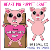 Valentine's Day Heart Pig Craft | Pig Paper Bag Puppet, Pr