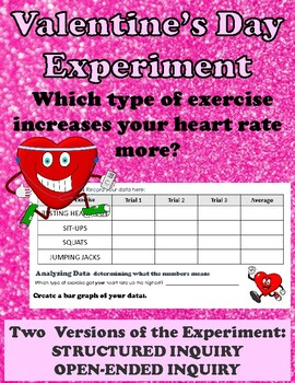 Preview of Valentine's Day Heart Rate Experiment- Inquiry Driven