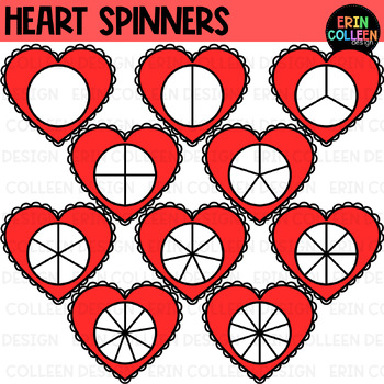 Preview of Valentine's Day Heart Spinners Clipart FREEBIE