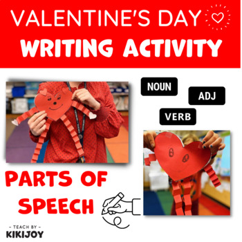 Preview of Valentine's Day Heart Craftivity- Parts of Speech, Self-Esteem, Gratitude