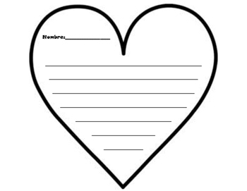 Valentine s Day Heart Writing Template San Valentin by Miss Darden