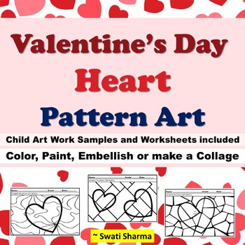 Preview of 21 Valentine's Day Pattern Art Activity, Heart Pop Art