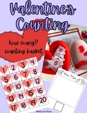Valentine's Day Heart themed grab and count Counting mats 