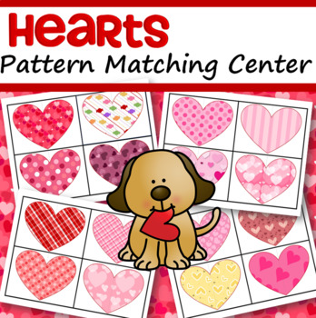 Preview of Valentine's Day Hearts Patterns Matching Center