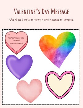 Preview of Valentine’s Day Hearts- Write a message