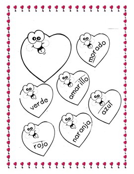 Preview of Valentine's Day- Hearts and Phrases to make your "Valentinos"- Spanish Valentine