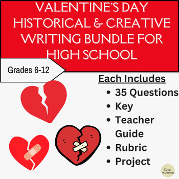 Preview of Valentine's Day Historical & Creative Writing Bundle for High School