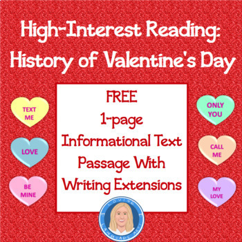 Preview of Valentine's Day History - Informational Text Reading Passage & Writing - FREE