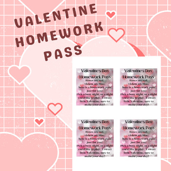 Preview of Valentine's Day Homework Pass