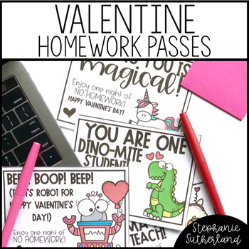 Valentine S Day Homework Pass By Stephanie Sutherland The Simple Classroom   Original 4306986 1 