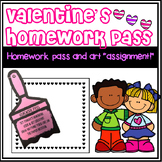 Valentine's Day | Homework Pass | Gift | Art