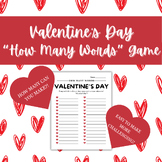 Valentine's Day "How Many Words" Game