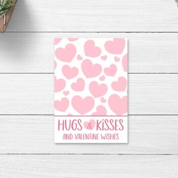 Preview of Valentine's Day Hugs and Kisses Printable Cookie Cards / Valentine Card