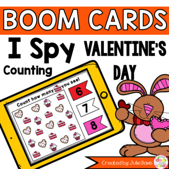 Preview of Valentine's Day Kindergarten Math Games | Counting Boom Task Cards