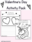 Valentine's Day Independent Activity Pack | Writing and Coloring