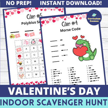 Preview of Valentine's Day Indoor Treasure Scavenger Hunt