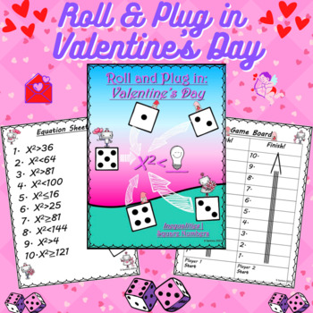 Preview of Valentine's Day Inequalities Activity | Square Numbers | 5th & 6th Grade Math
