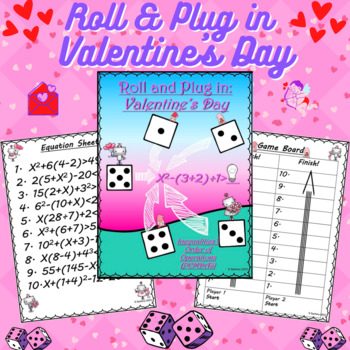 Preview of Valentine's Day Inequality Equations Worksheet (PEMDAS) | 5th & 6th Grade Math