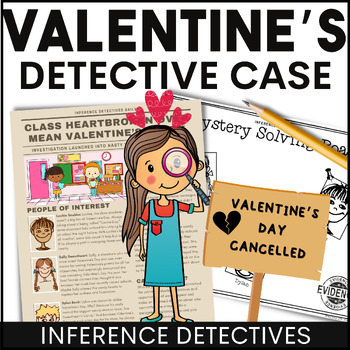 Preview of Valentine's Day Inferencing Reading Passage Detective Mystery 3rd 4th 5th Grade