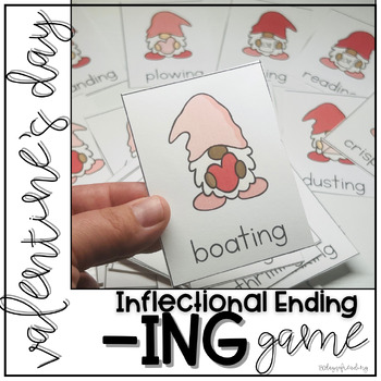 Preview of Valentine's Day Inflection Ending ING Phonics Game Center Activity