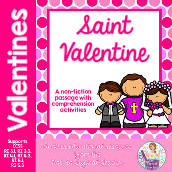 Preview of St. Valentine's Day non-fiction passage with comprehension activities