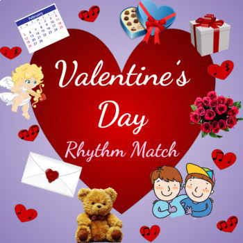 Preview of Valentine's Day Interactive Rhythm Match Up Digital Music Game for Google Slides