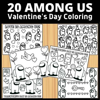 1040  Among Us Valentines Coloring Pages  Best Free