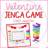 Math Jenga Game for 2 Digit Addition with Valentine's Day Theme