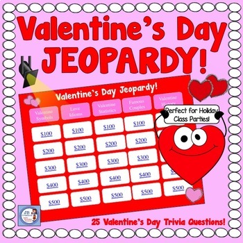 Preview of Valentine's Day Jeopardy Game for Intermediate Grades
