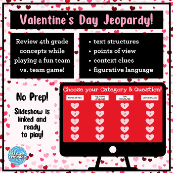 Preview of Valentine's Day Jeopardy - Review Game - No Prep!