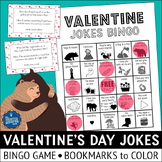 Valentine's Day Jokes Bingo Game and Bookmarks to Color